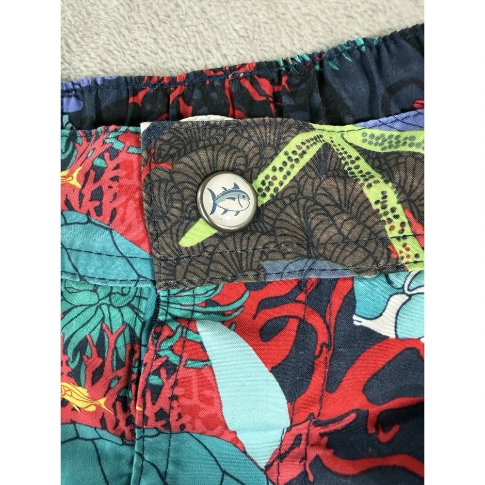 Southern Tide Water Shorts Mens Medium Colorful Skipjack Sea Turtle Swim Trunks